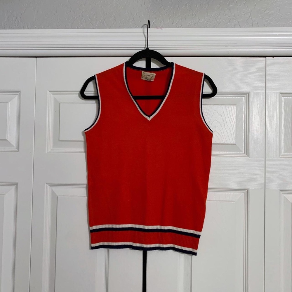 1970s Vintage Red Sweater Vest